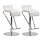 Lote de 2 taburetes de bar / cocina ajustables GLITTER blancos