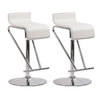 Lote de 2 taburetes de bar / cocina ajustables GLITTER blancos image pub1