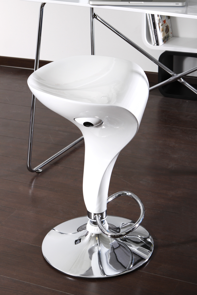 Lote de 2 taburetes de bar / cocina blancos Jupiter