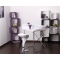 Lote de 2 taburetes de bar / cocina blancos Jupiter