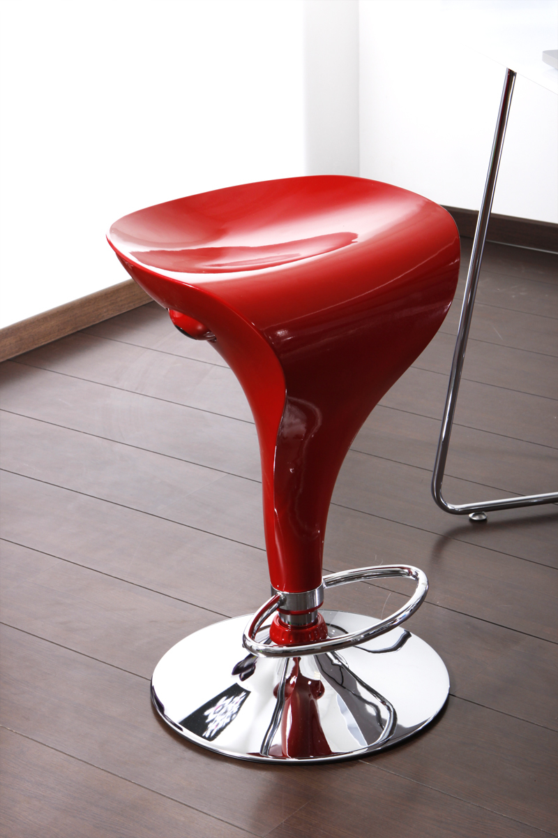 Lote de 2 taburetes de bar / cocina rojos Jupiter