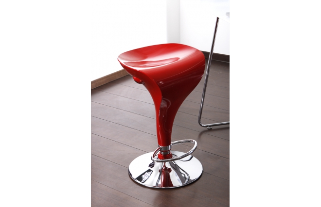 Lote de 2 taburetes de bar / cocina rojos Jupiter