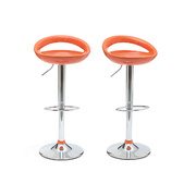 Lote de 2 taburetes de bar COMET color naranja