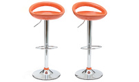 Lote de 2 taburetes de bar COMET color naranja