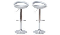 Lote de 2 taburetes de bar COMET color plata