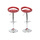 Lote de 2 taburetes de bar COMET color rojo burdeos