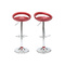 Lote de 2 taburetes de bar COMET color rojo burdeos