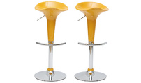 Lote de 2 taburetes de bar GALAXY color amarillo