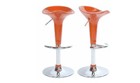 Lote de 2 taburetes de bar GALAXY color naranja