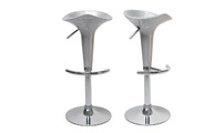 Lote de 2 taburetes de bar GALAXY color plata