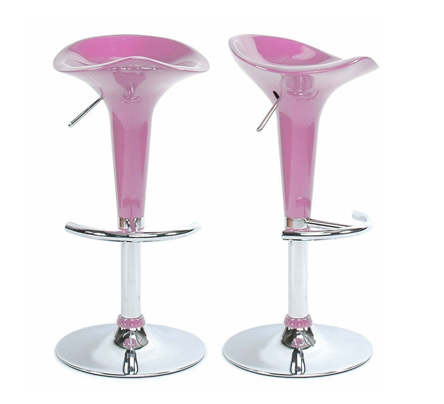 Lote de 2 taburetes de bar GALAXY color rosa