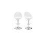 Lote de 2 taburetes de bar HUEVO color blanco