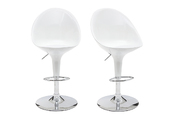 Lote de 2 taburetes de bar HUEVO color blanco