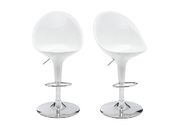Lote de 2 taburetes de bar HUEVO color blanco