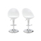 Lote de 2 taburetes de bar HUEVO color blanco