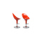 Lote de 2 taburetes de bar HUEVO color naranja