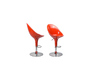 Lote de 2 taburetes de bar HUEVO color naranja