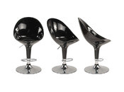 Lote de 2 taburetes de bar HUEVO color negro