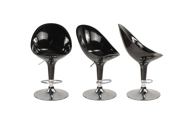Lote de 2 taburetes de bar HUEVO color negro