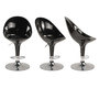 Lote de 2 taburetes de bar HUEVO color negro
