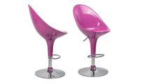Lote de 2 taburetes de bar HUEVO color rosa
