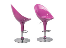 Lote de 2 taburetes de bar HUEVO color rosa