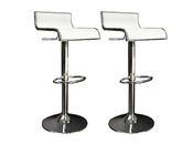 Lote de 2 taburetes de bar WAVES color blanco