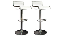 Lote de 2 taburetes de bar WAVES color blanco