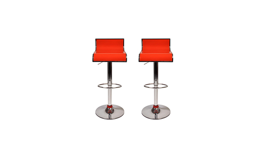 Lote de 2 taburetes de bar WAVES color naranja image 1