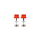 Lote de 2 taburetes de bar WAVES color naranja
