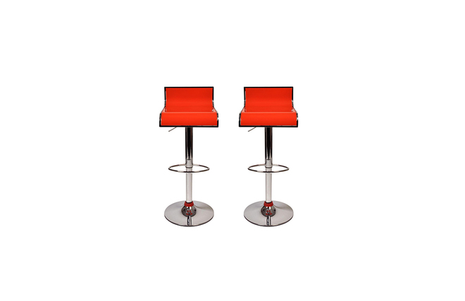Lote de 2 taburetes de bar WAVES color naranja
