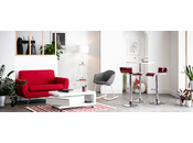 Lote de 2 taburetes de bar WAVES color plateado