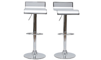 Lote de 2 taburetes de bar WAVES color plateado