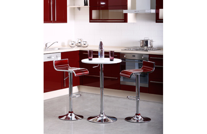 Lote de 2 taburetes de bar WAVES  color rojo