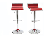 Lote de 2 taburetes de bar WAVES  color rojo burdeos