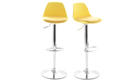 Lote de 2 taburetes de dise&ntilde;o amarillos STEEVY