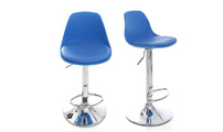 Lote de 2 taburetes de dise&ntilde;o azules STEEVY
