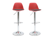 Lote de 2 taburetes de dise&ntilde;o rojo y negro STEEVY