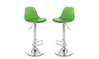 Lote de 2 taburetes de dise&ntilde;o verdes STEEVY