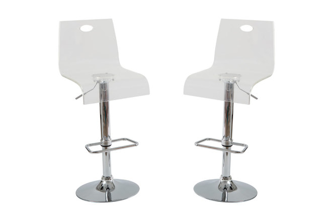 Lote de 2 taburetes transparentes SATURNE cuadrados