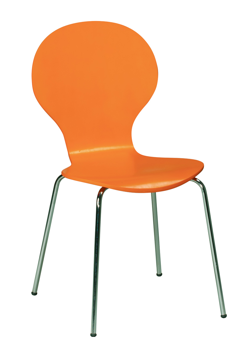 Lote de 4 sillas de cocina/comedor de color naranja Abigail