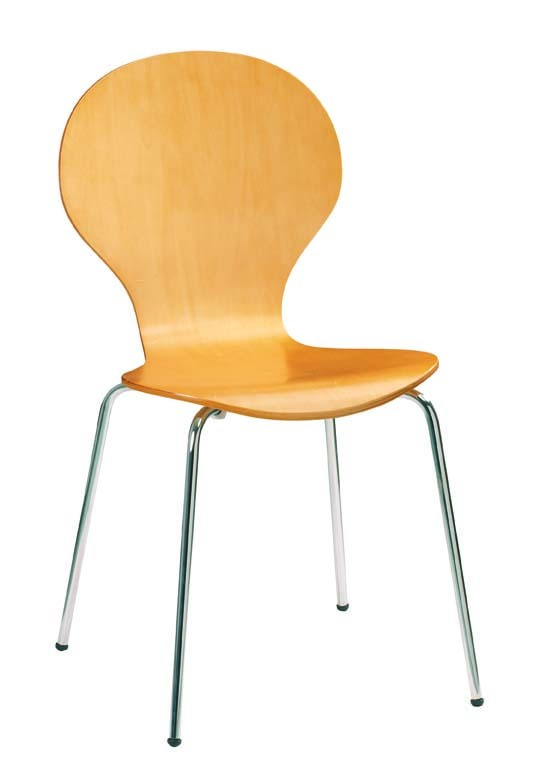 Lote de 4 sillas de cocina / comedor de color natural Abigail
