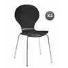 Lote de 4 sillas de cocina/comedor de color negras Abigail image pub1