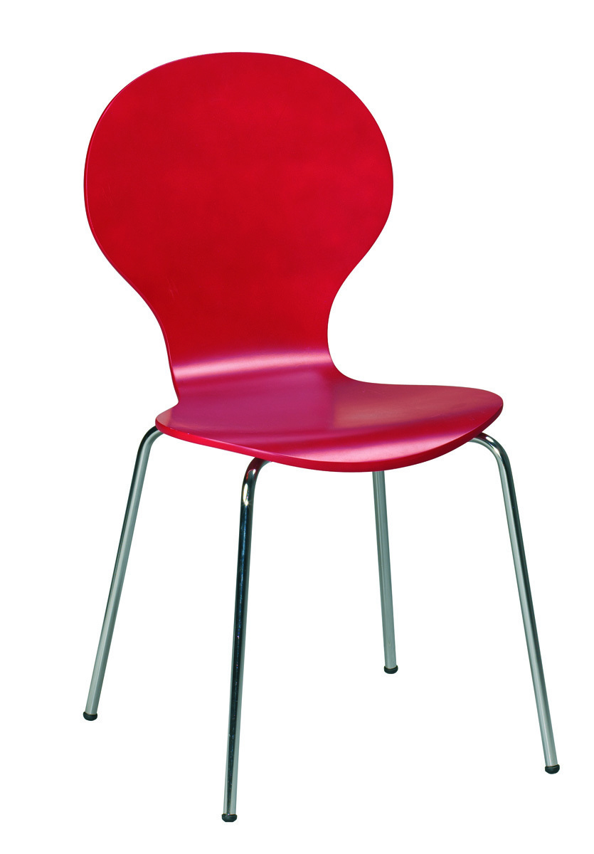 Lote de 4 sillas de cocina/comedor de color roja Abigail