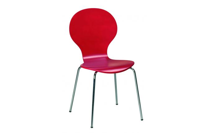 Lote de 4 sillas de cocina/comedor de color roja Abigail