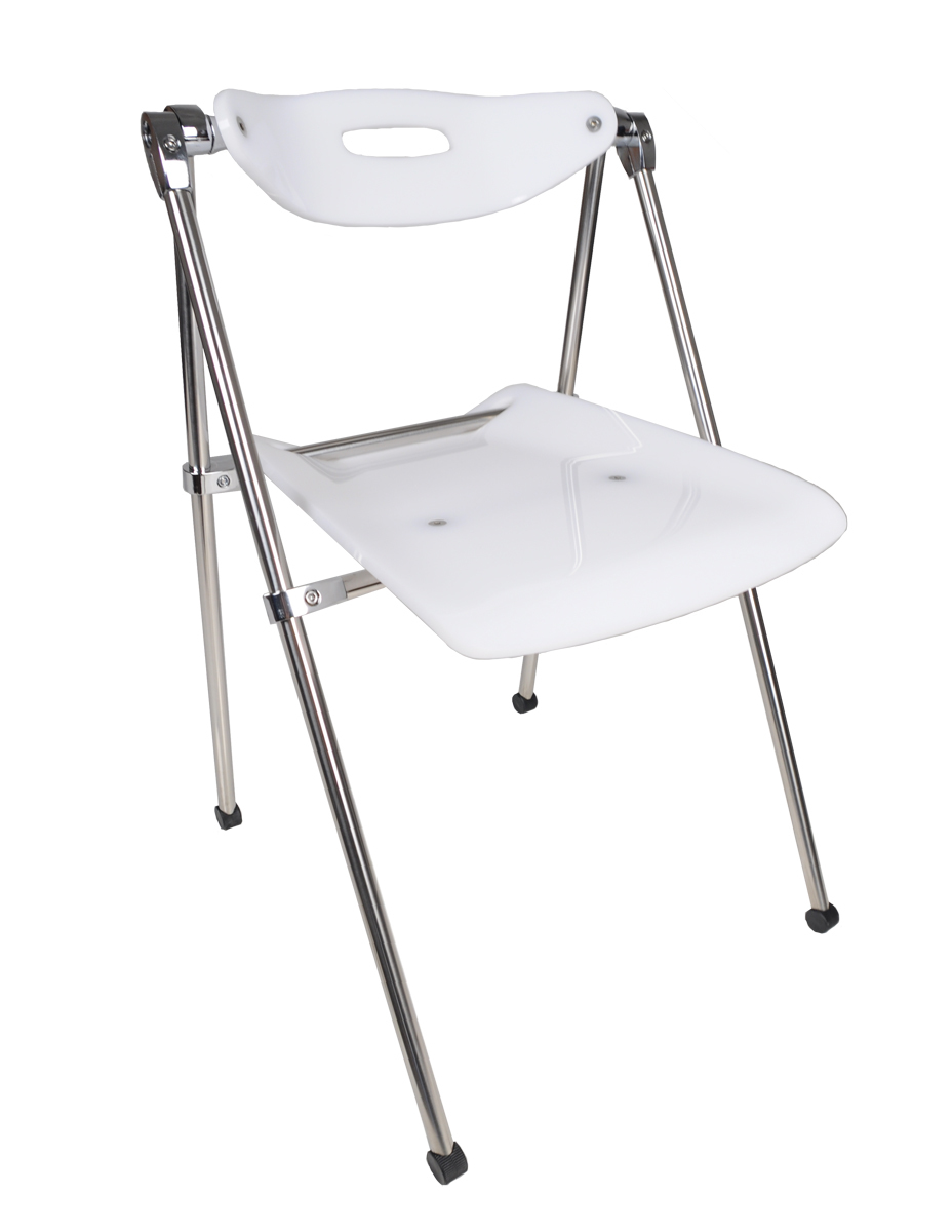 Lote de 4 sillas plegables de dise&ntilde;o JULIE - blanco