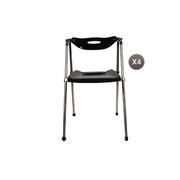 Lote de 4 sillas plegables de dise&ntilde;o JULIE - negro