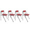 Lote de 4 sillas plegables Julie de dise&ntilde;o color rojo