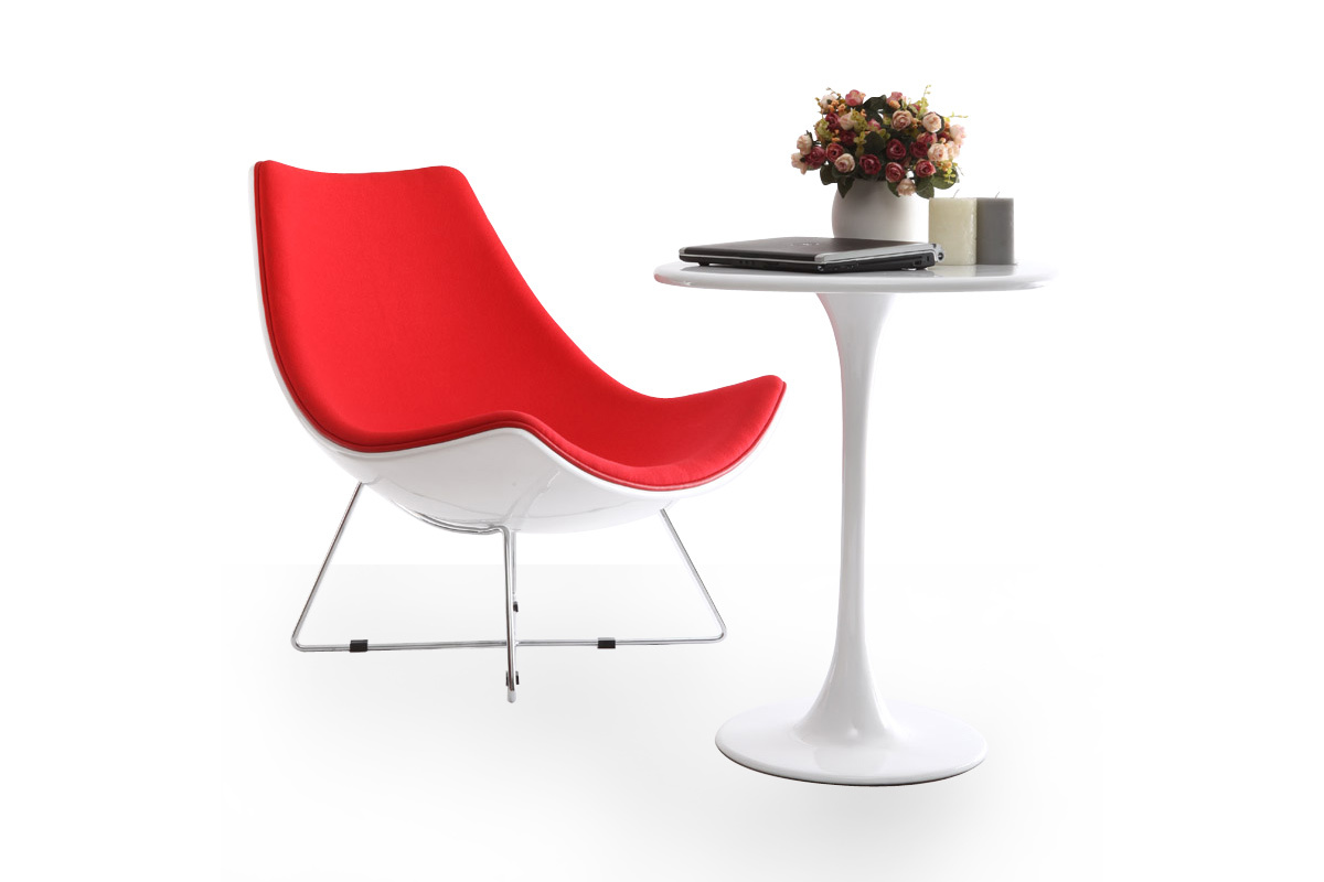 Mesa auxiliar de dise&ntilde;o blanca LORCA