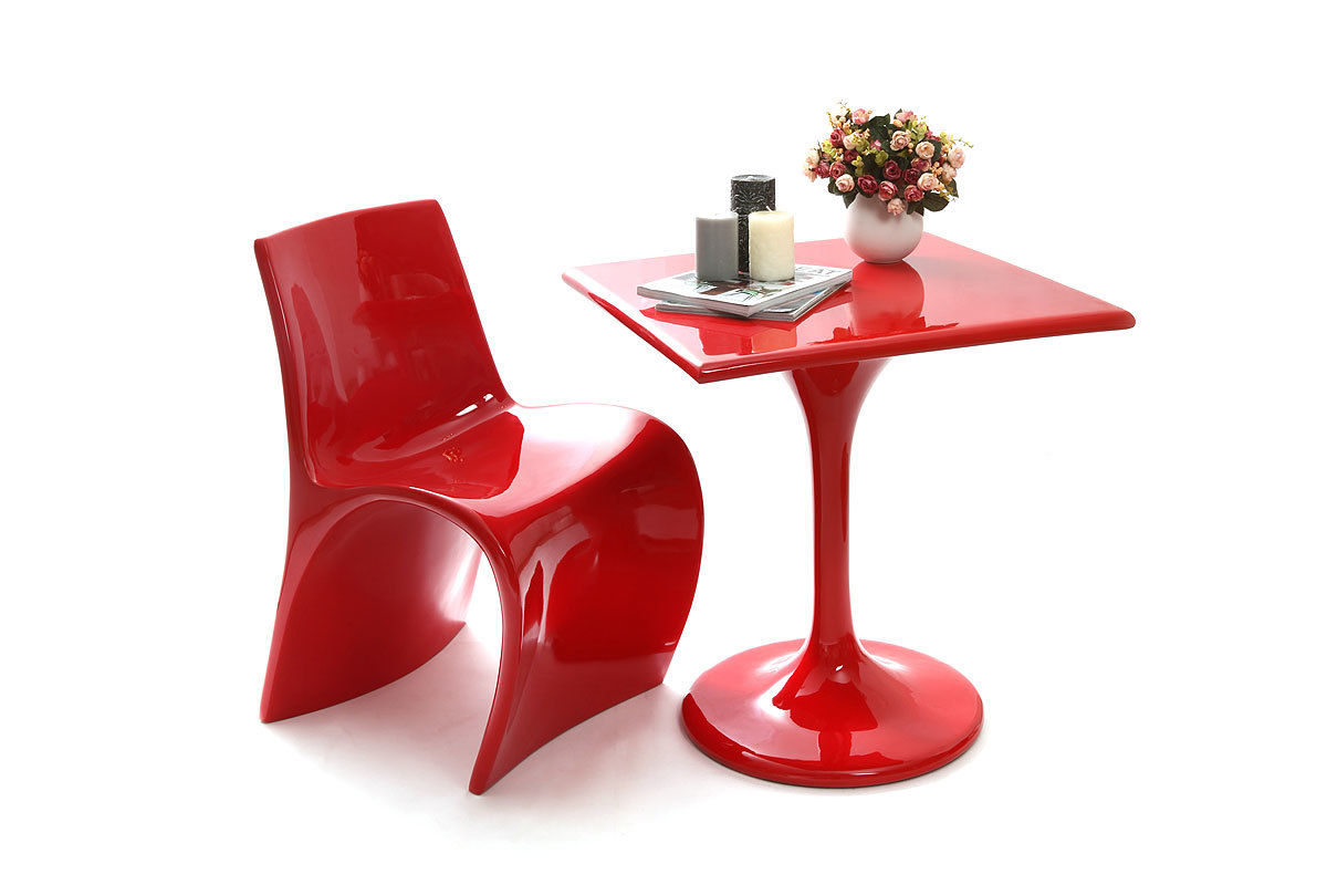 Mesa auxiliar de dise&ntilde;o roja LUNA